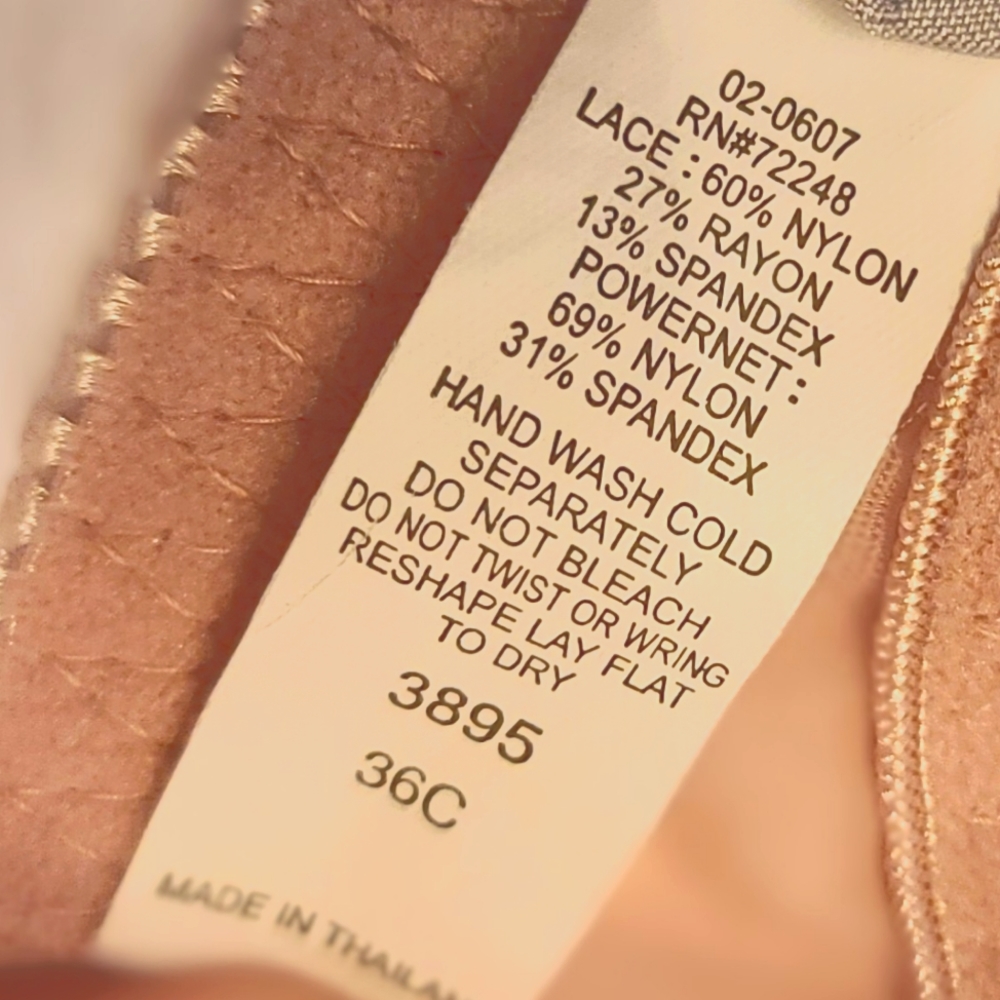 SEXY IMPRESSIONS Pink and white sexy  lace  bra 36c - Picture 4 of 5